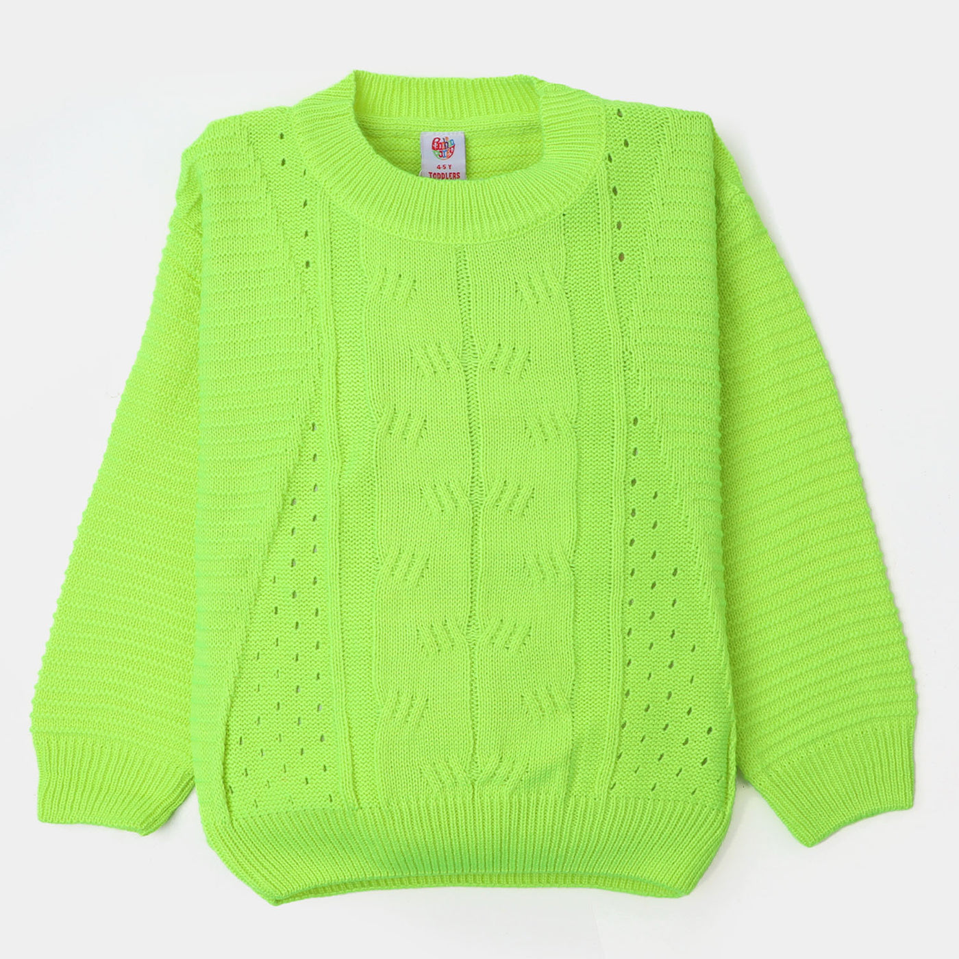 Girls Sweater Cabling - Green