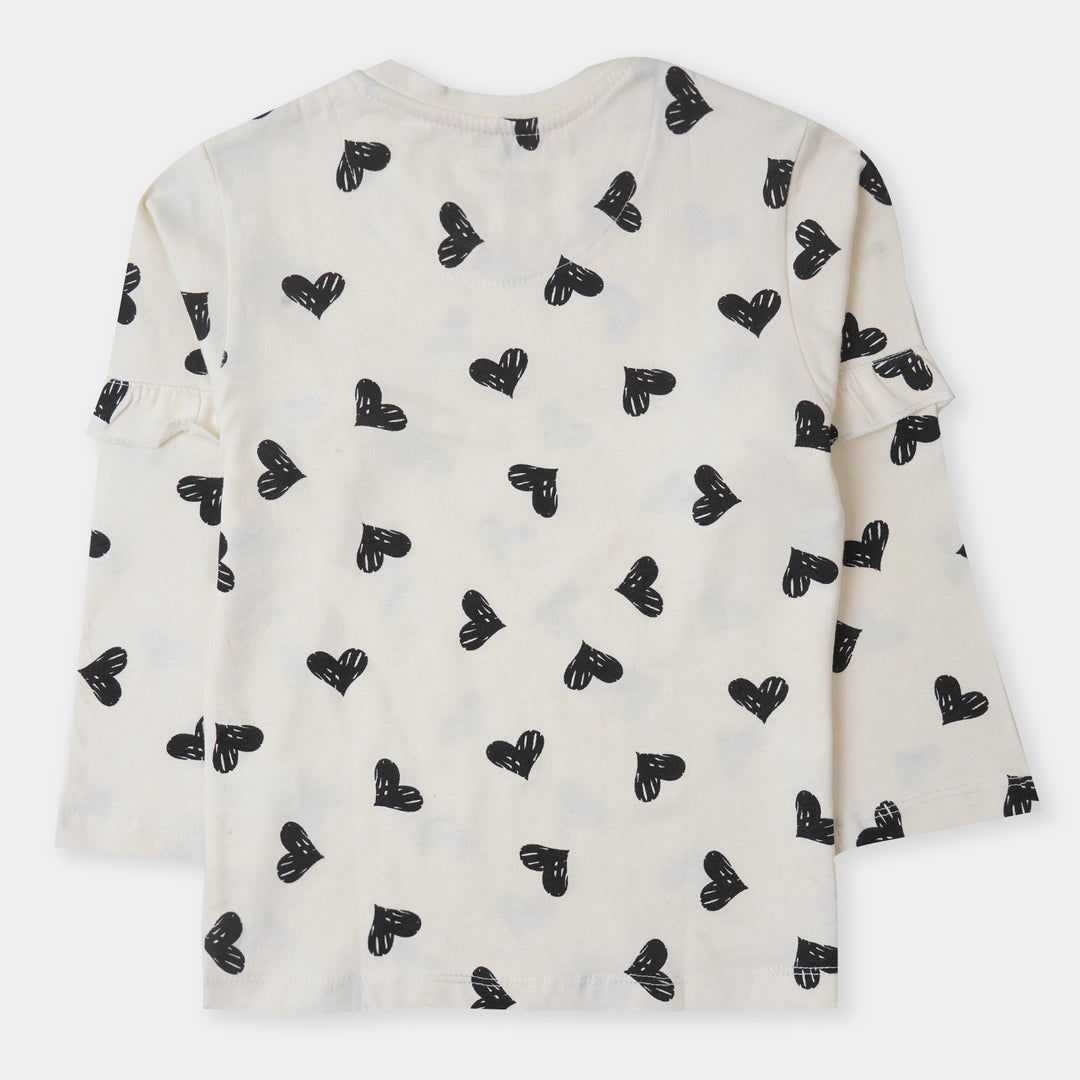 Girls T-Shirt Win Hearts - White