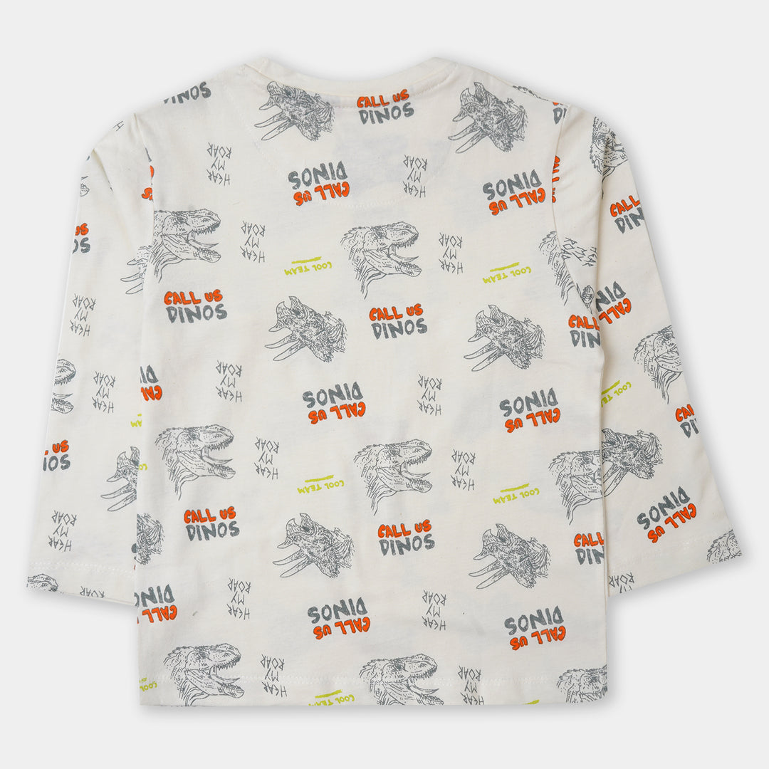 Boys T-Shirt Call Us Dinos - Off White