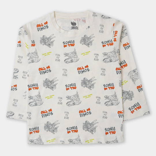Boys T-Shirt Call Us Dinos - Off White
