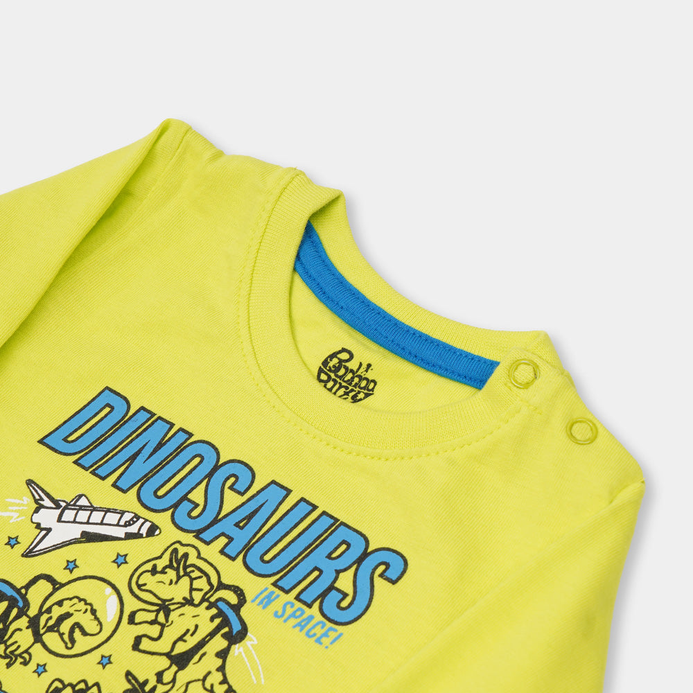 Infant Boys T-Shirt Dino In Space - Green