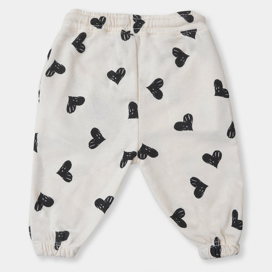 infant Girls Pajama A/O Hearts - Off White