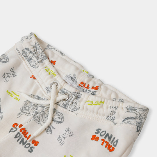 Boys Pajama Call Us Dino - Off White