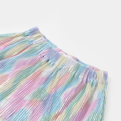Girls Fancy Short Skirt Wrinkles - Multi