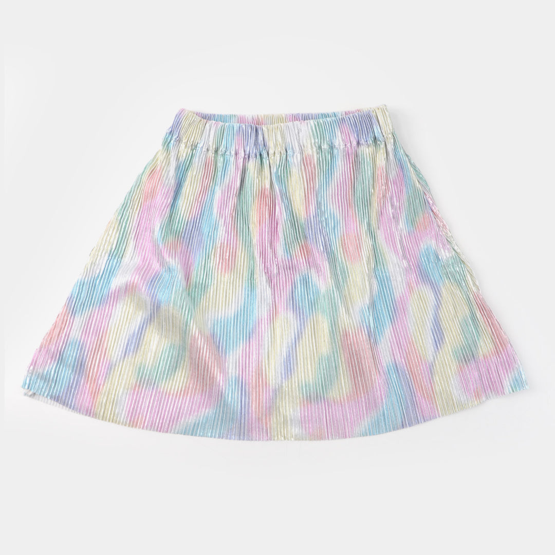 Girls Fancy Short Skirt Wrinkles - Multi