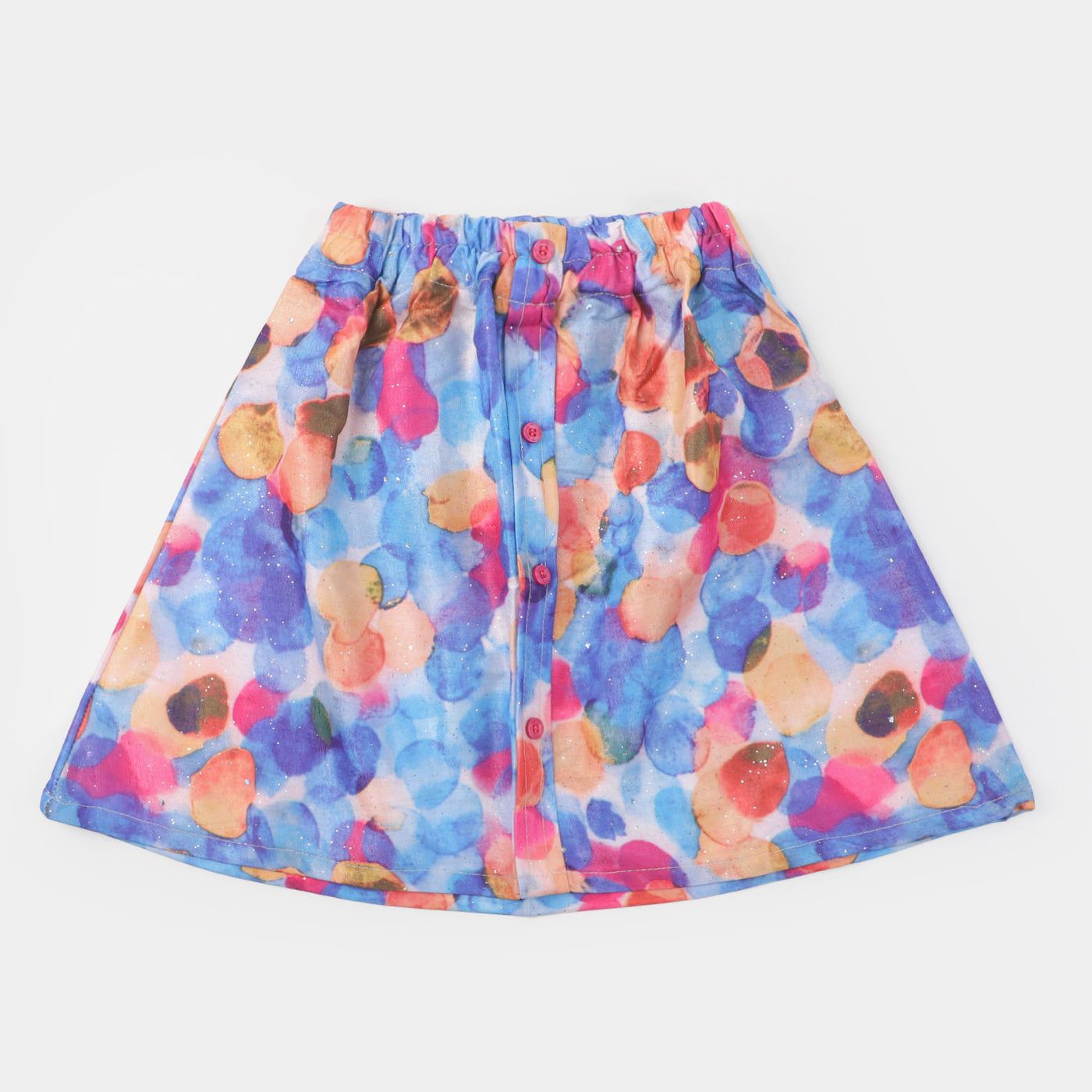 Girls Fancy Short Skirt Buttons | Multi