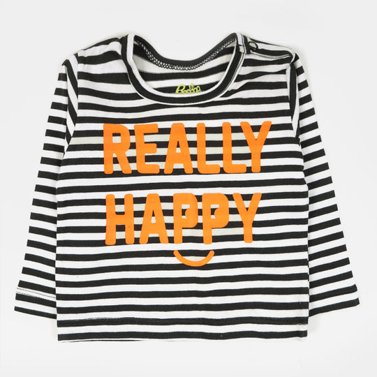 Infant Boys T-Shirt Really Happy - BLACK