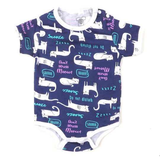 Infant Boys Basic Romper AOP - NAVY