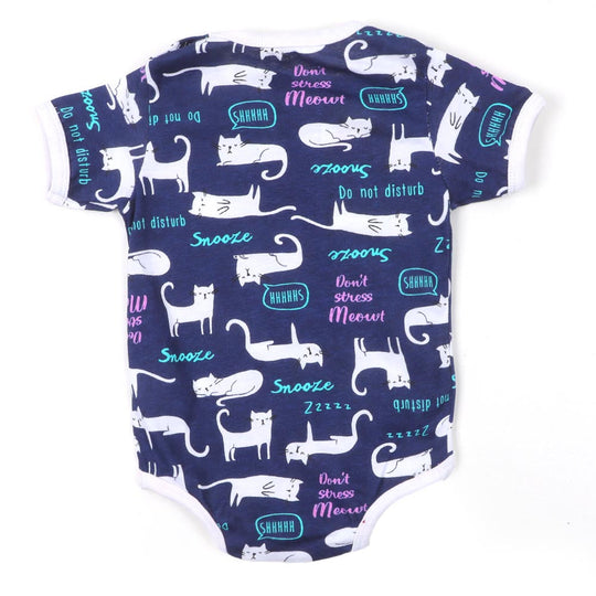 Infant Boys Basic Romper AOP - NAVY