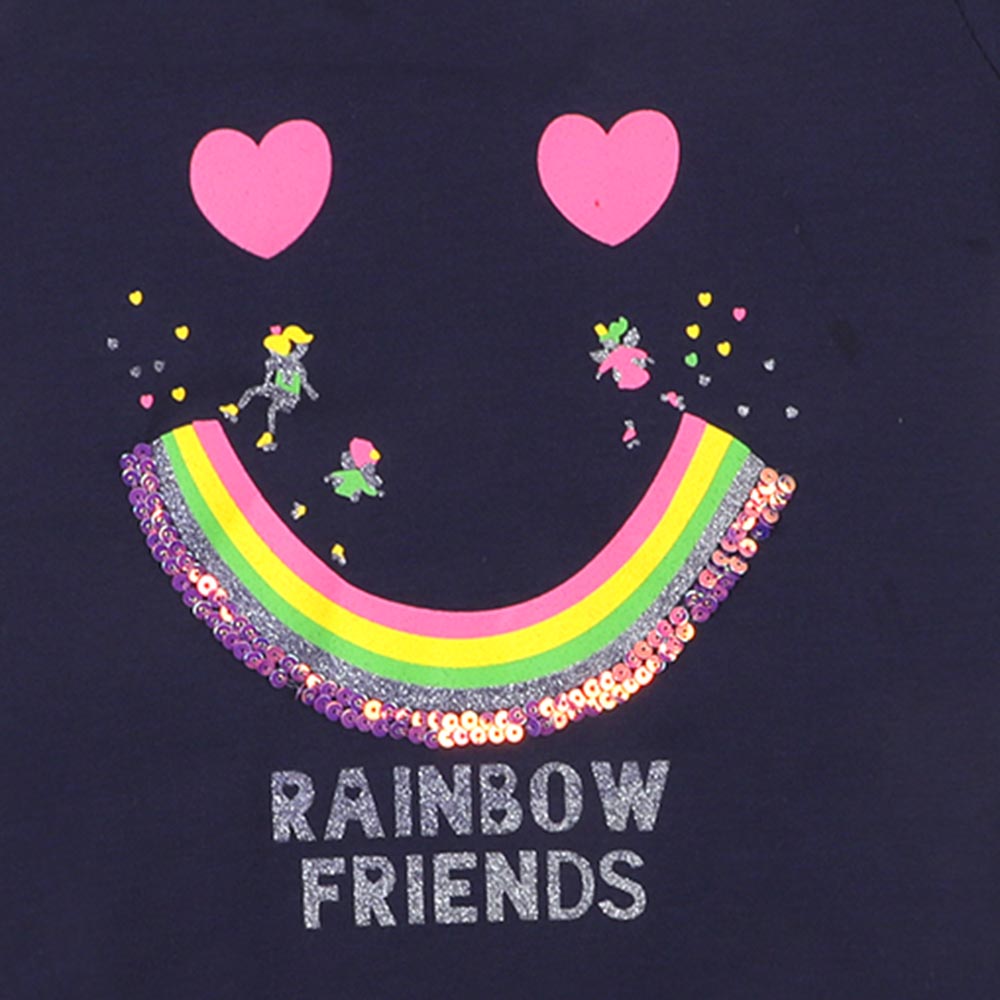 Infant Girls T-Shirt Rainbow Friend - Navy