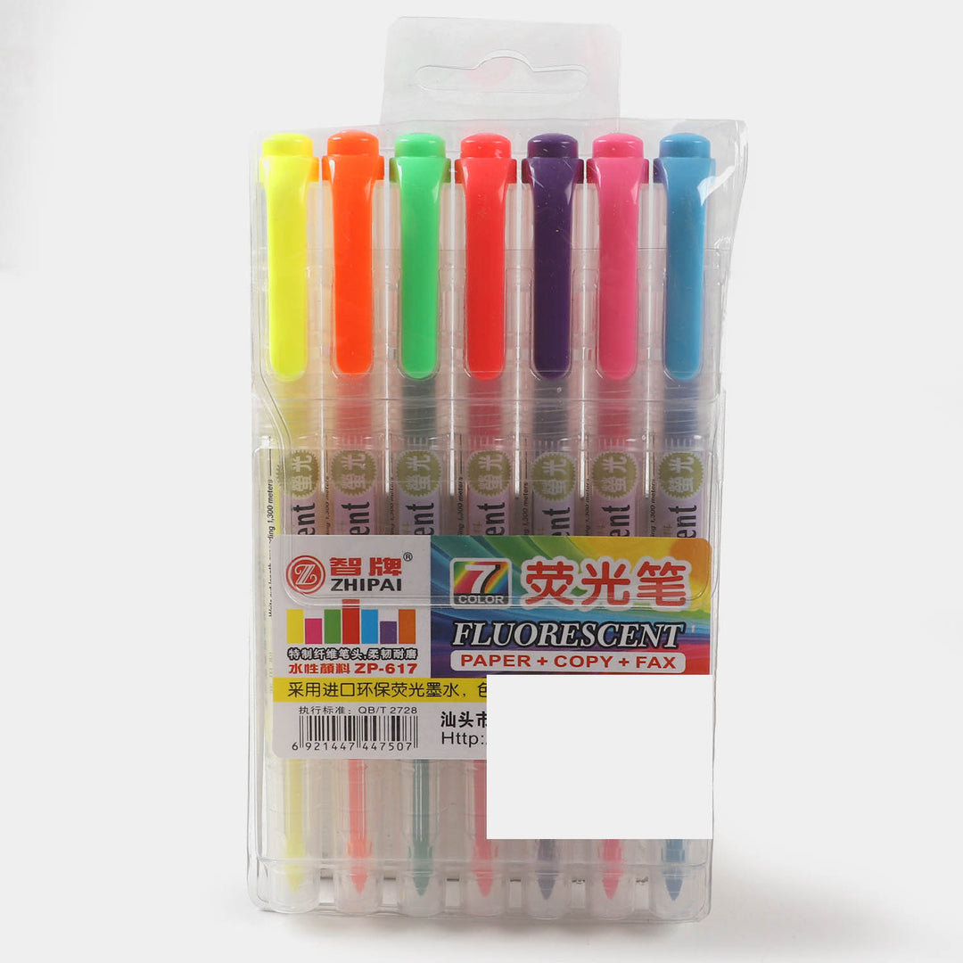Fluorescent Highlighter Set 7Pcs - Colour