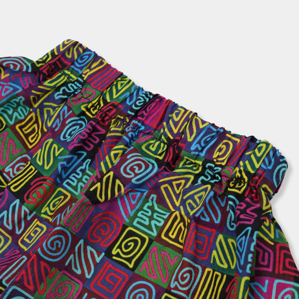 Infant Girls Short Skirt Neon Swirl- Multi