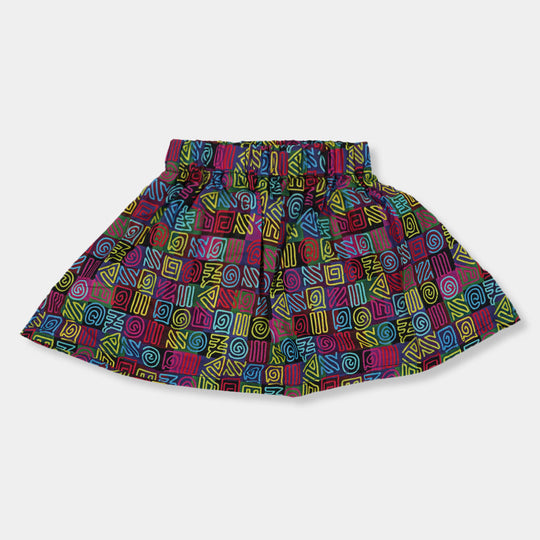 Infant Girls Short Skirt Neon Swirl- Multi