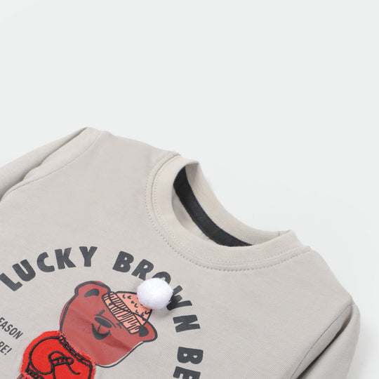 Infant Boys T-Shirt Brown Bear - GREY Voile