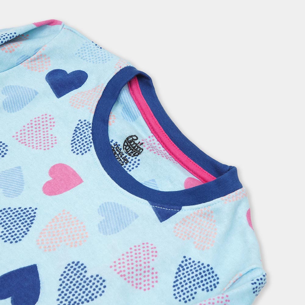 Girls Sweatshirt Big Heart - SKY BLUE