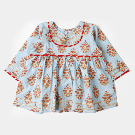 Infant Girls 2PCs Fancy Eden Garden - LT.Blue
