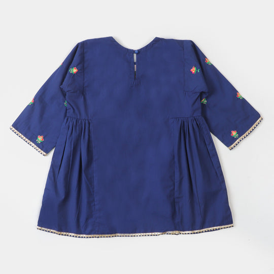 Girls 3 Pcs Fancy Phulkari S2-NAVY