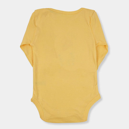 Infant Boys Knitted Romper Lets Explore-Pastel Yellow