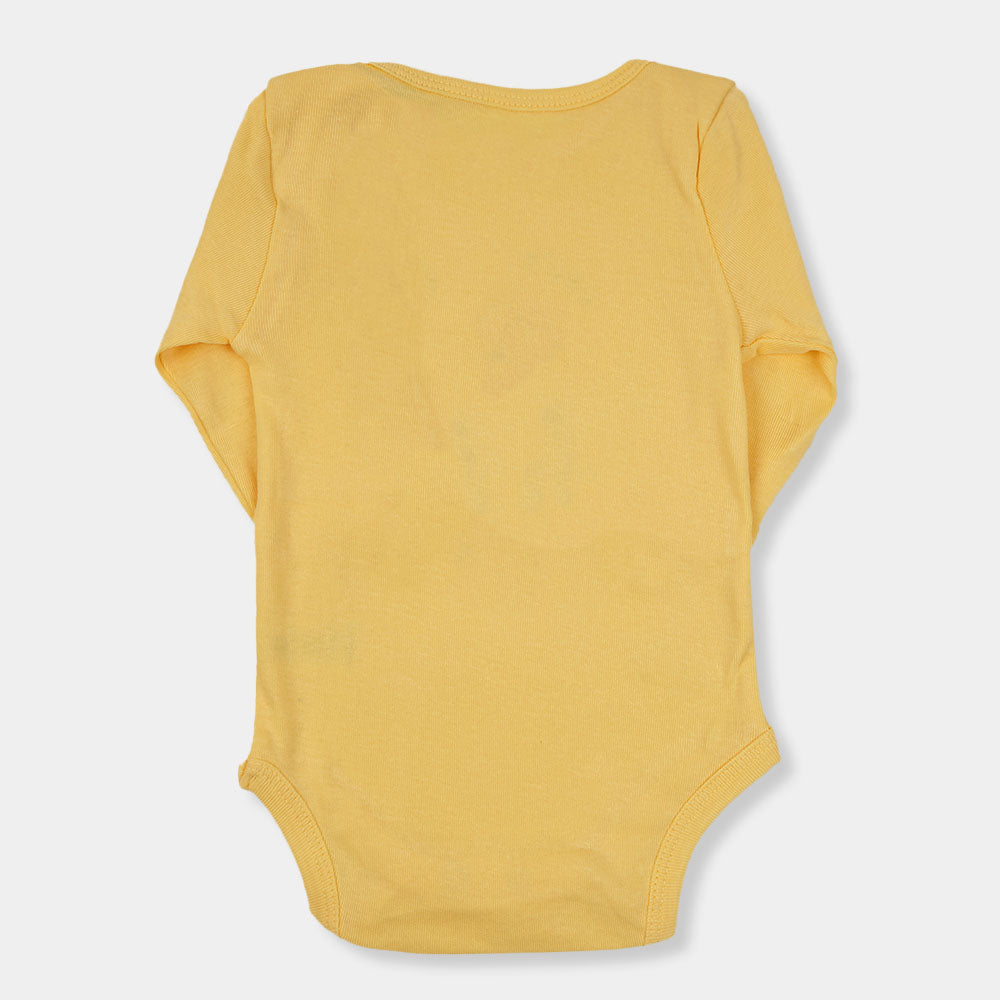 Infant Boys Knitted Romper Lets Explore-Pastel Yellow