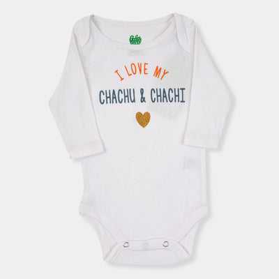 Infant Boys Knitted Romper I love Chachu & Chachi-B. white