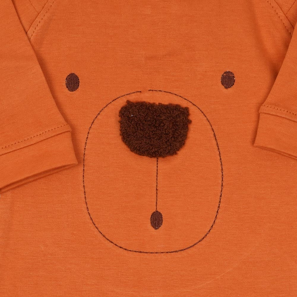 Infant Boys Knitted Romper Bear - Peach Cara