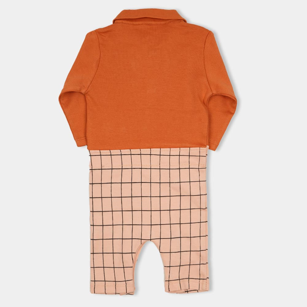 Infant Boys Knitted Romper Dress Suit - Peach