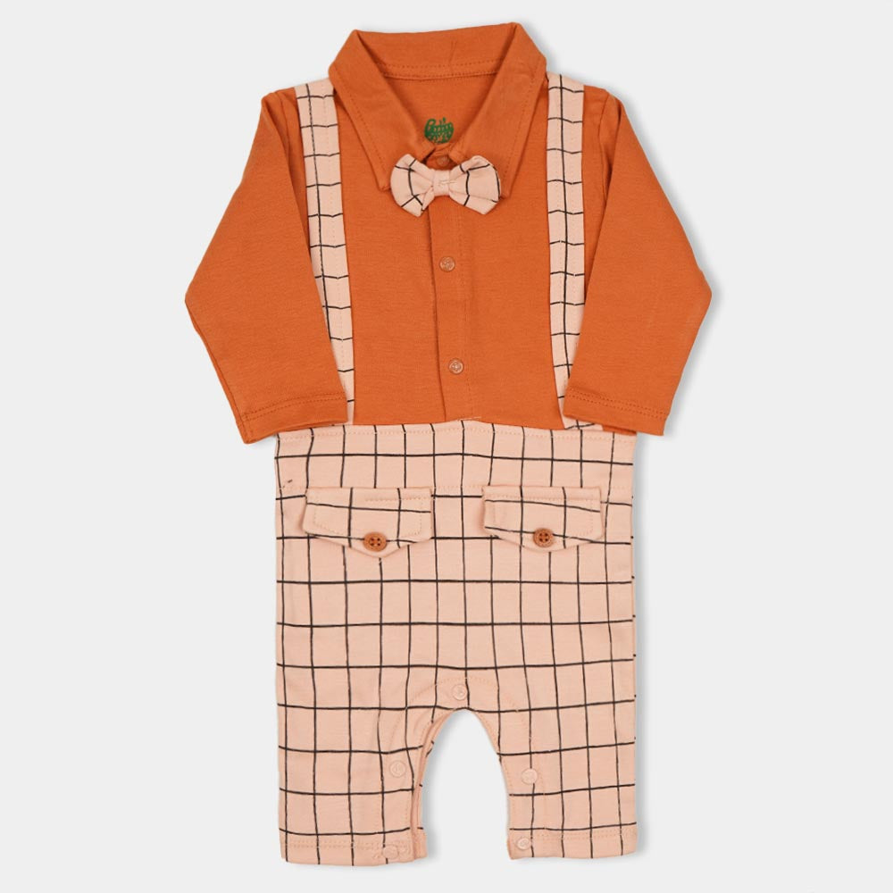 Infant Boys Knitted Romper Dress Suit - Peach