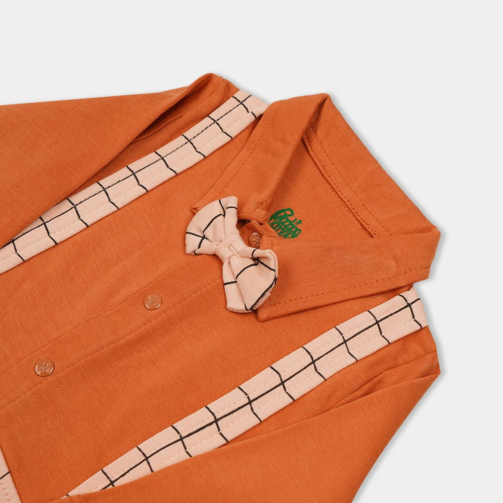 Infant Boys Knitted Romper Dress Suit - Peach