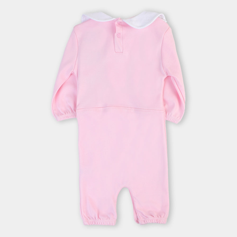 Infant Girls Knitted Romper Rose Flowers - Cherry