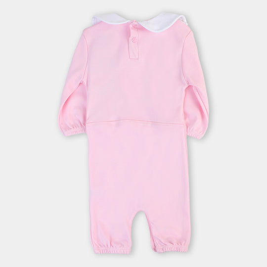 Infant Girls Knitted Romper Rose Flowers - Cherry