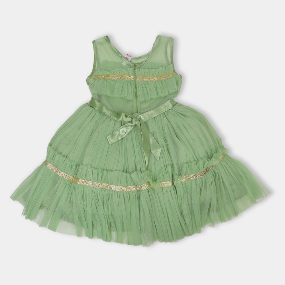 Girls Fancy Frock Ruffles - Mint Green