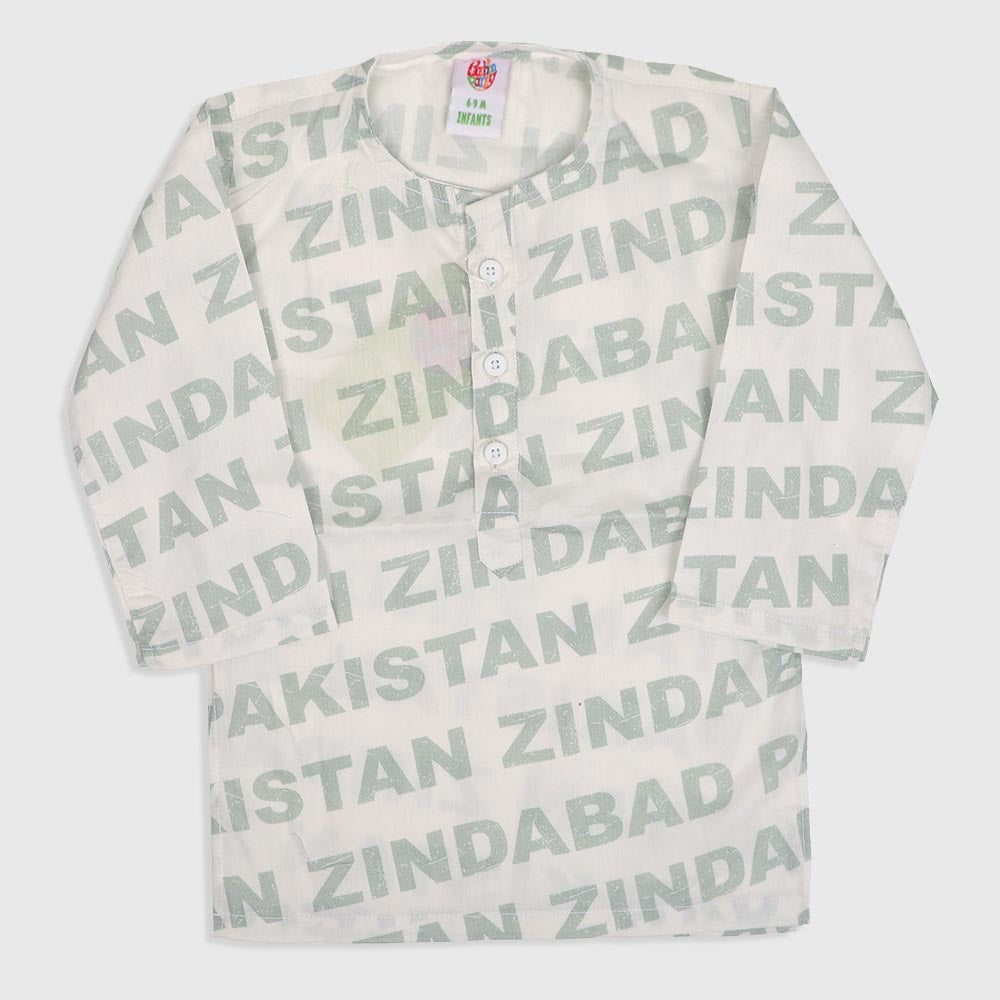 Infant Boys Independence Kurta Zindabad - White