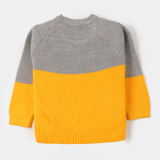 Boys Sweater Awesome - Gray/Mustard