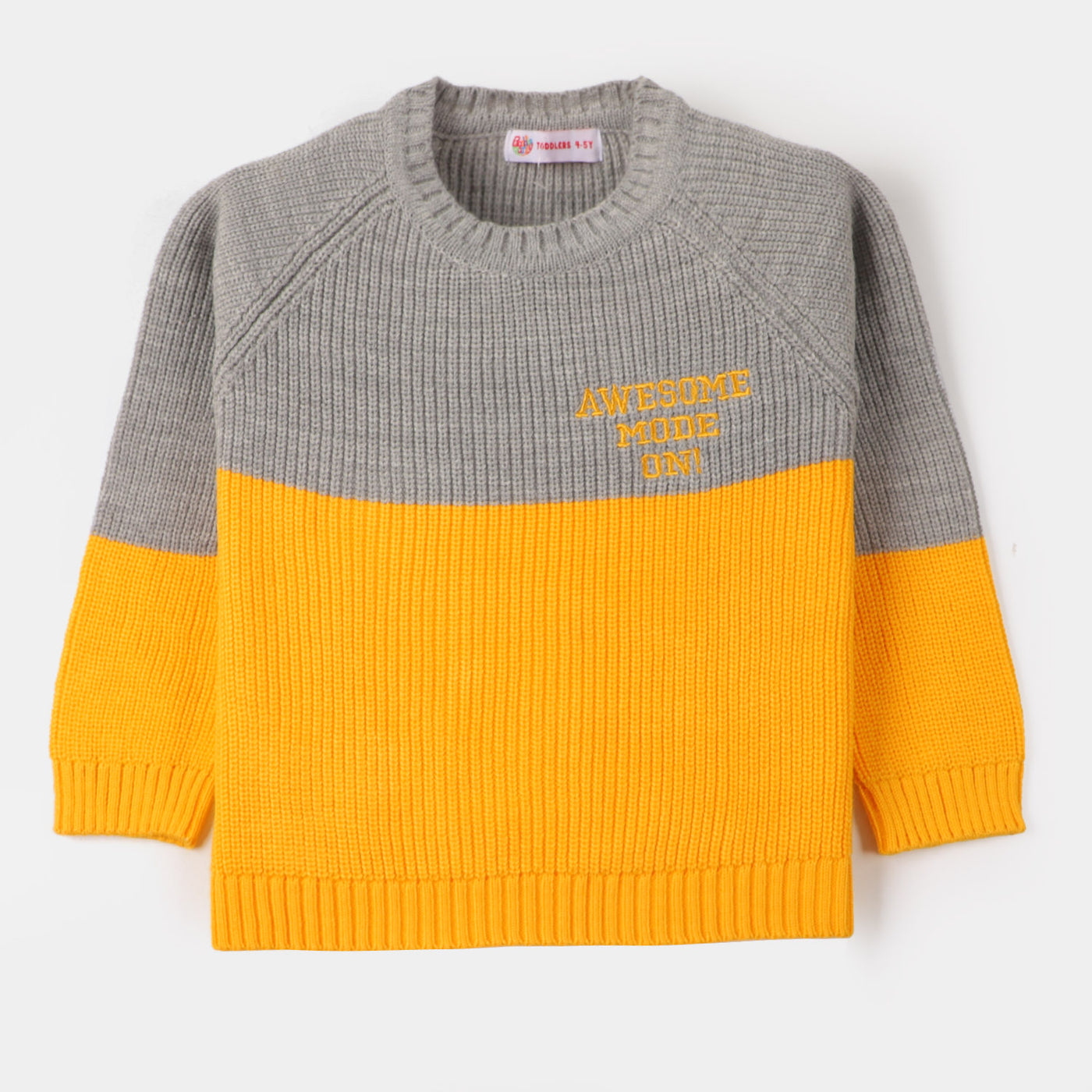 Boys Sweater Awesome - Gray/Mustard