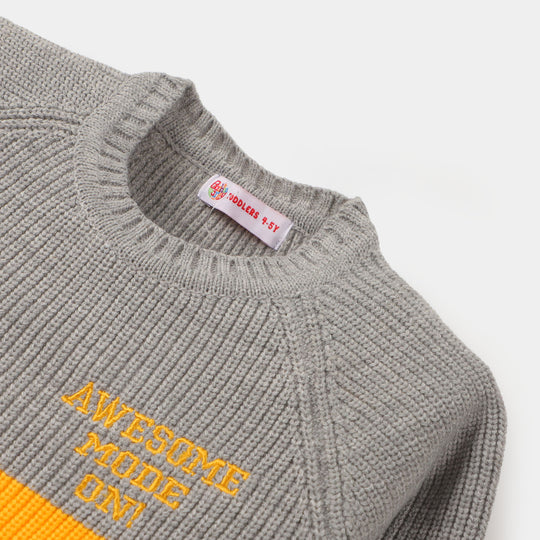 Boys Sweater Awesome - Gray/Mustard