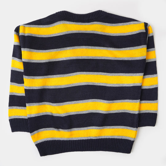 Boys Sweater Thick Stripe - Yellow & Black