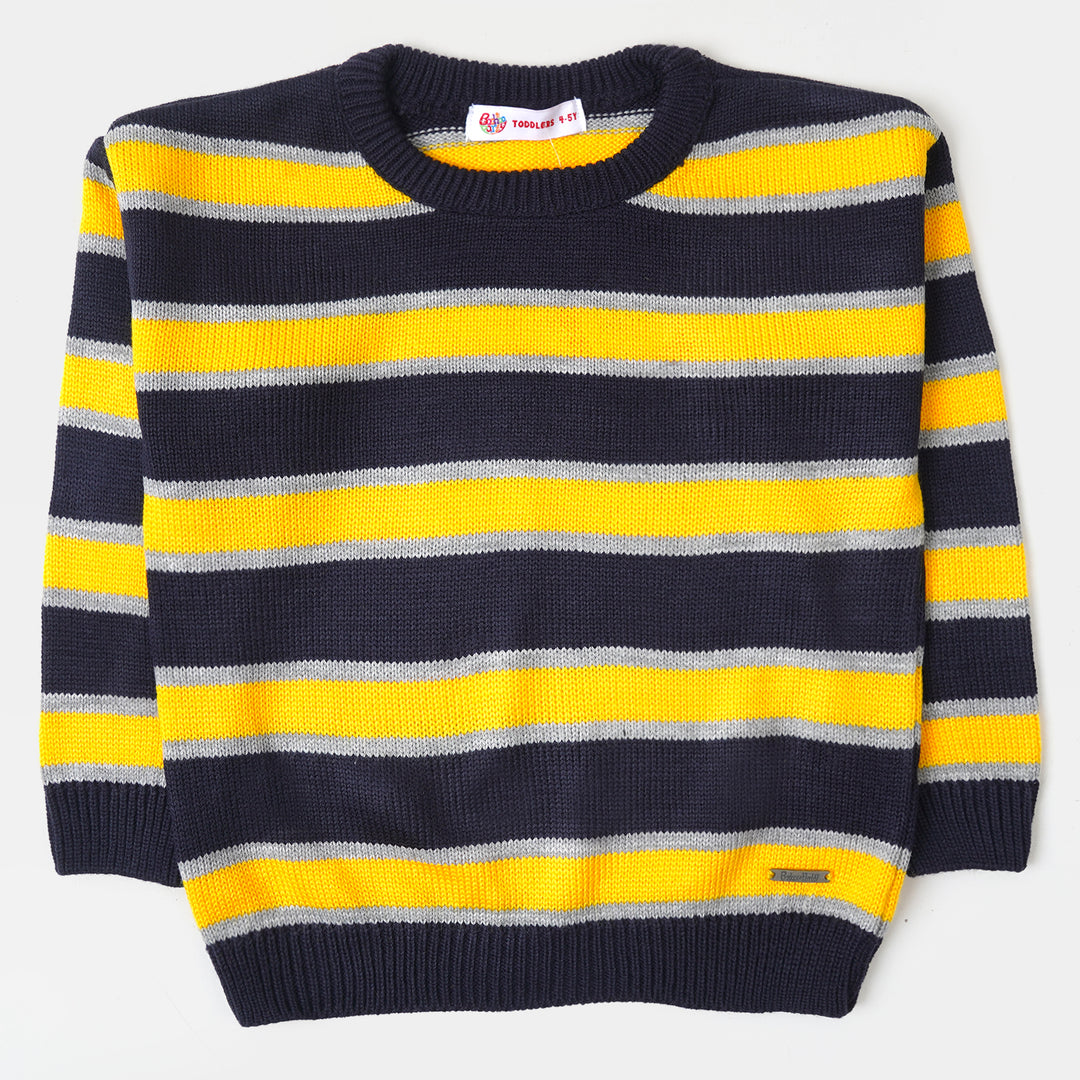 Boys Sweater Thick Stripe - Yellow & Black