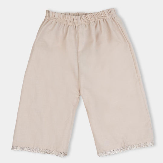 Infant Girls Culottes With Lace - Fawn