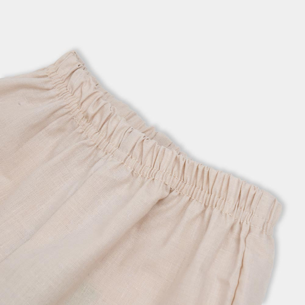 Infant Girls Culottes With Lace - Fawn