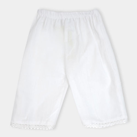 Infant  Girls Culottes With Lace - White