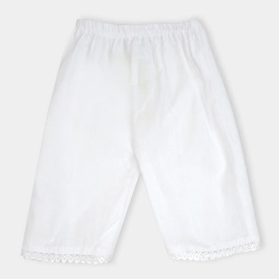 Infant  Girls Culottes With Lace - White