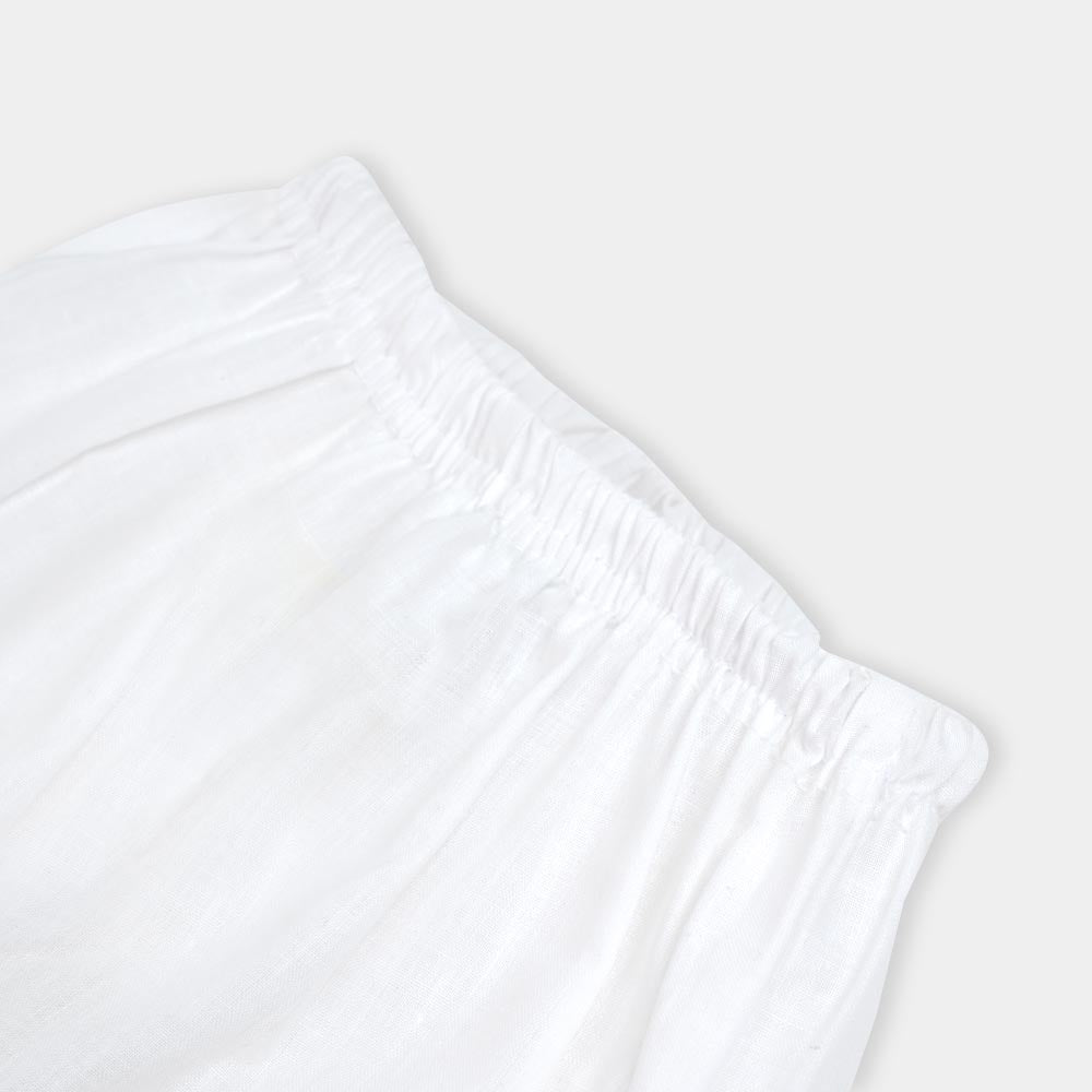 Infant  Girls Culottes With Lace - White