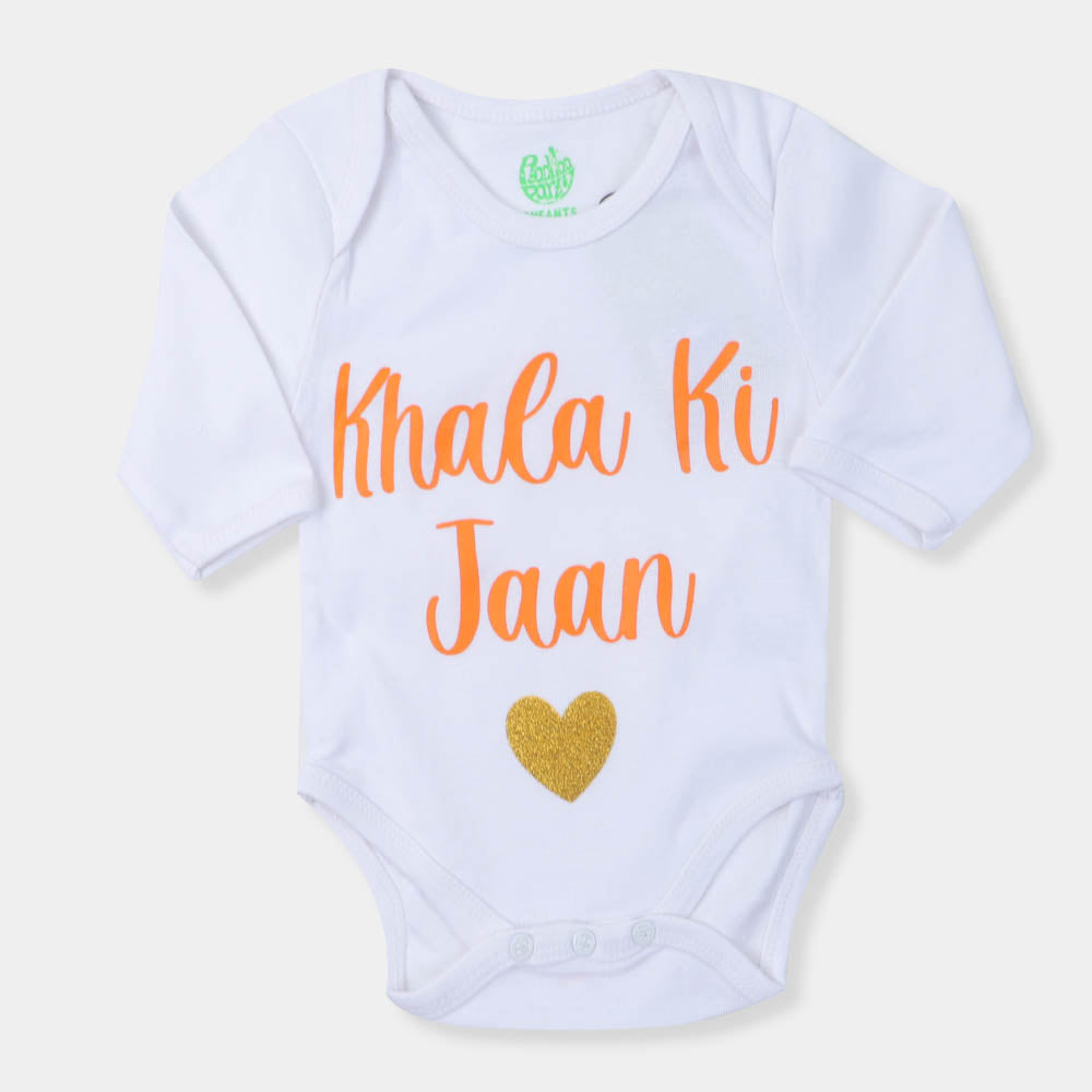 Infant Basic Romper Unisex Khala Ki Jaan - White