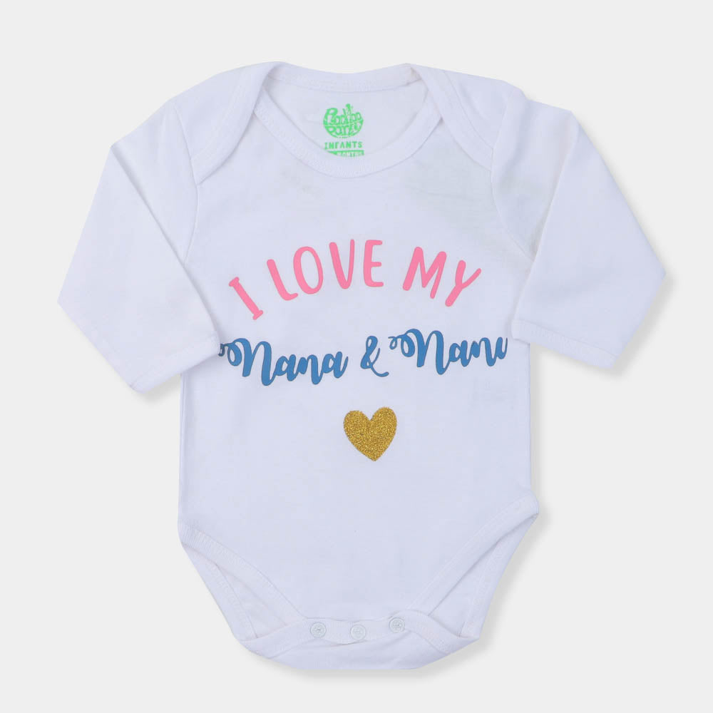 Infant Basic Romper Unisex I Love My Nana Nani - White