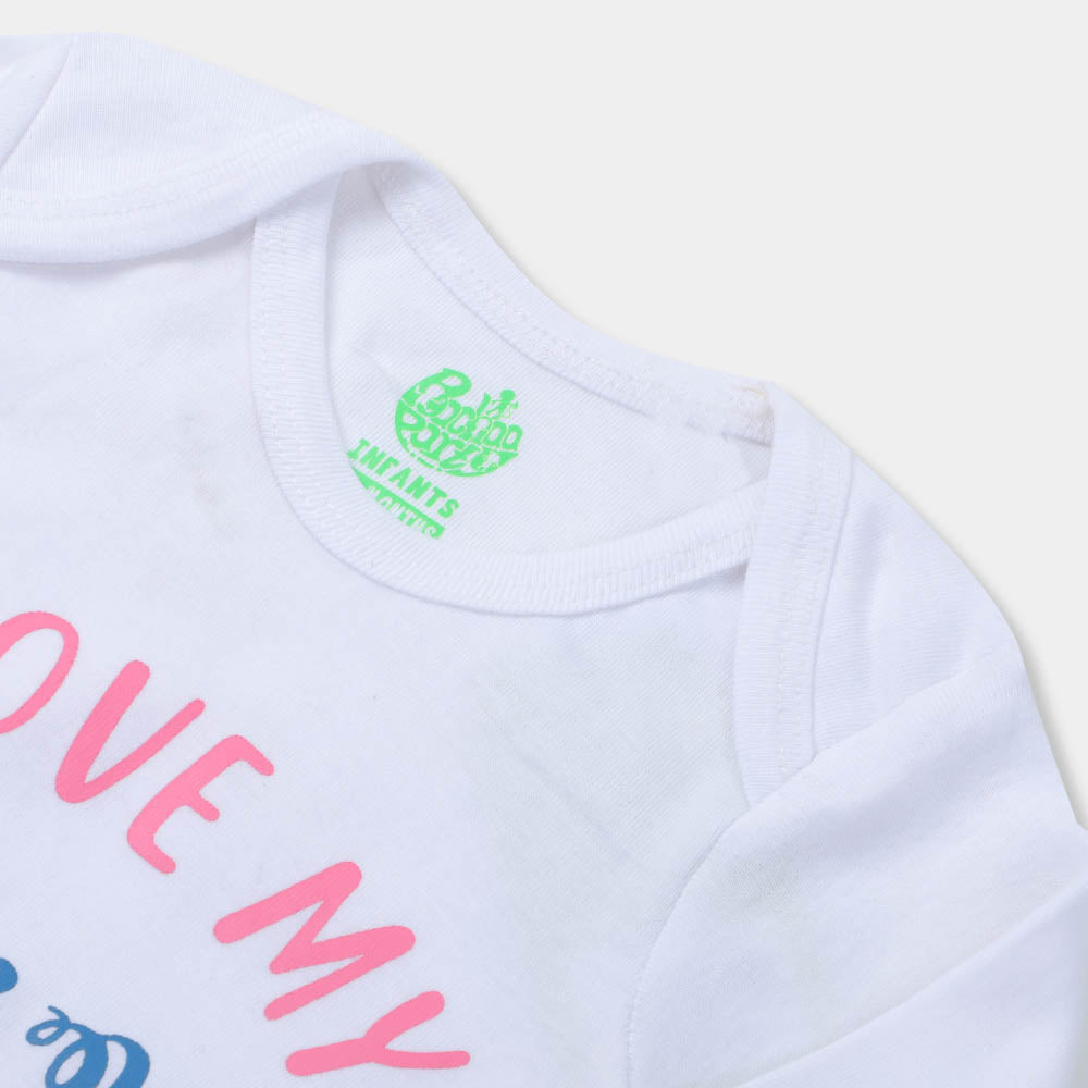 Infant Basic Romper Unisex I Love My Nana Nani - White