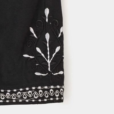 Infant Girls Eastern Embroidered Pant - BLACK