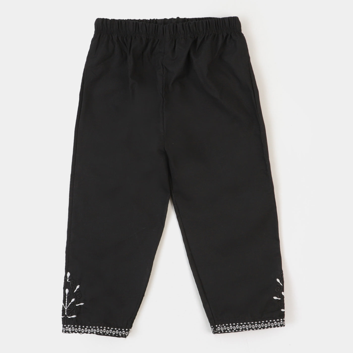 Girls Eastern Embroidered Pant - BLACK