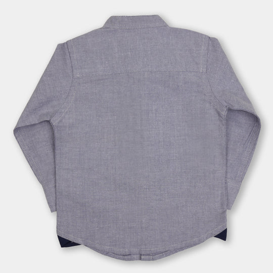 Infant Boys Casual Shirt Hidden Placket - GREY