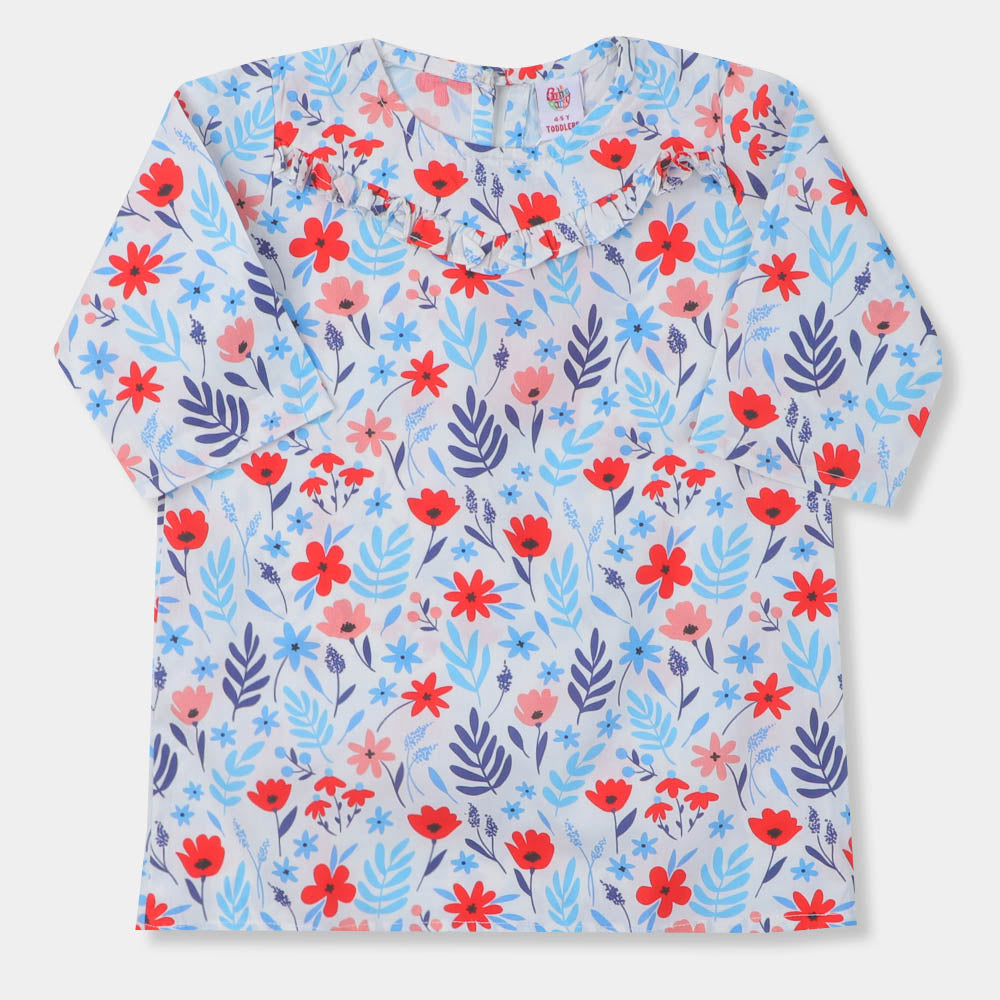 Girls Casual Printed Top Floral- Multi