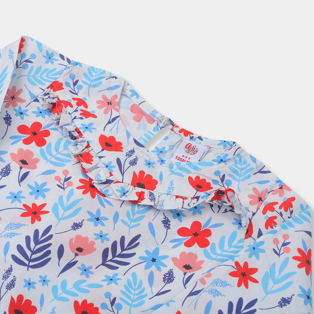 Girls Casual Printed Top Floral- Multi